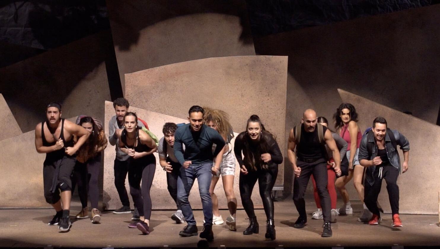 A Crossing cast on stage